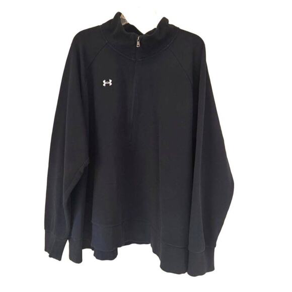 Under Armour Rival Terry Black Cotton-Blend Men's 1/2 Zip Pullover Sweater -3XL - Picture 1 of 8